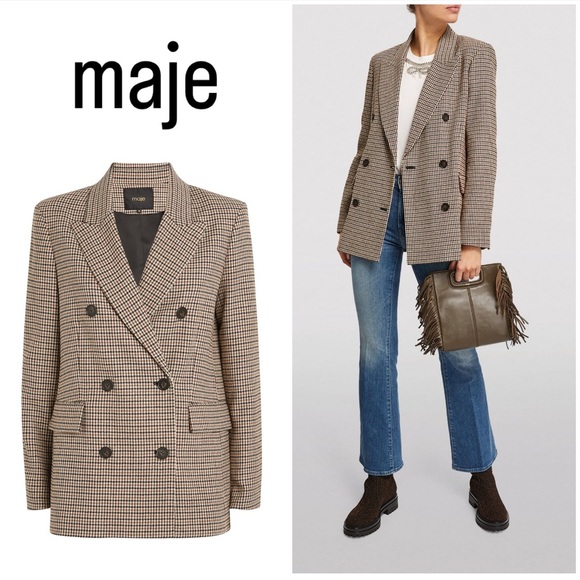 Maje Jackets & Blazers - maje ~ ✨ Host Pick ✨Double-Breasted Check Blazer